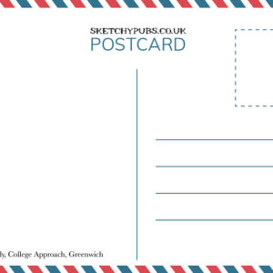 Sketch of Greenwich Pub on A6 Postcard