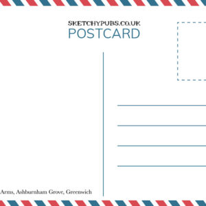 Sketch of Greenwich Pub on A6 Postcard