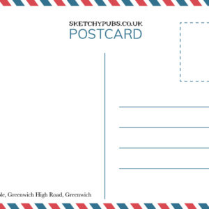 Sketch of Greenwich Pub on A6 Postcard