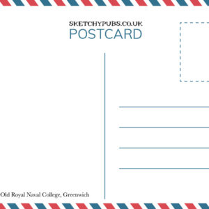 Sketch of Greenwich Pub on A6 Postcard