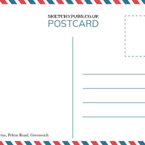 Sketch of Greenwich Pub on A6 Postcard