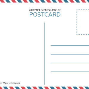 Sketch of Greenwich Pub on A6 Postcard