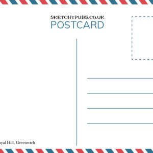 Sketch of Greenwich Pub on A6 Postcard