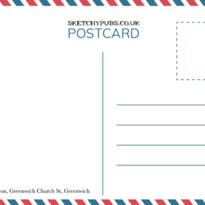 Sketch of Greenwich Pub on A6 Postcard